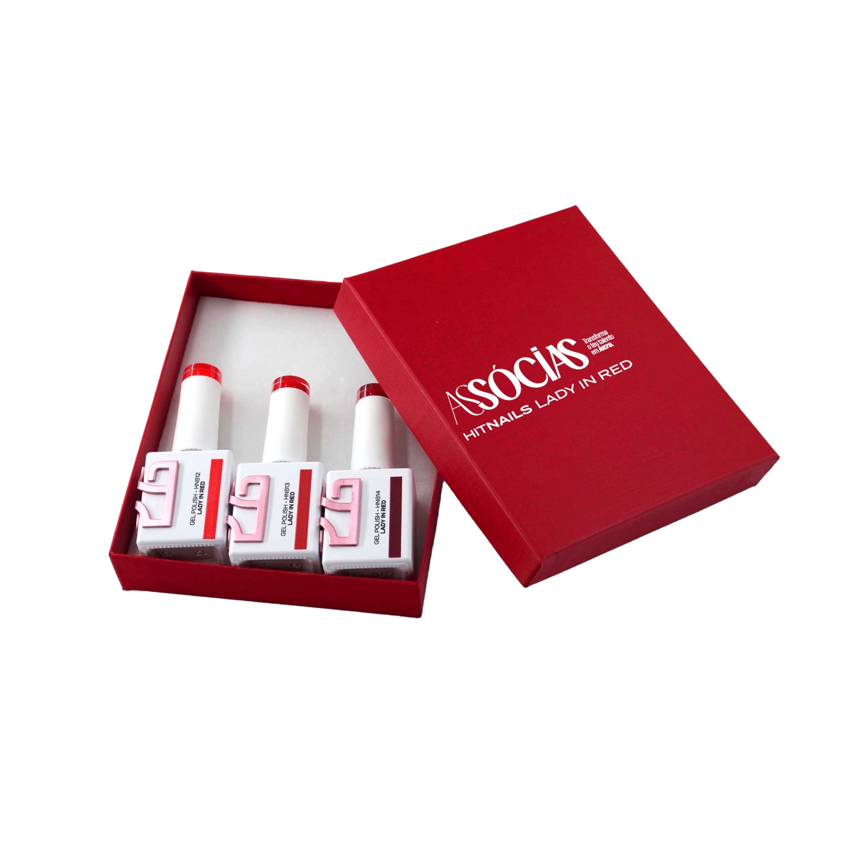Coleção Verniz Gel Lady in Red - 3 Cores